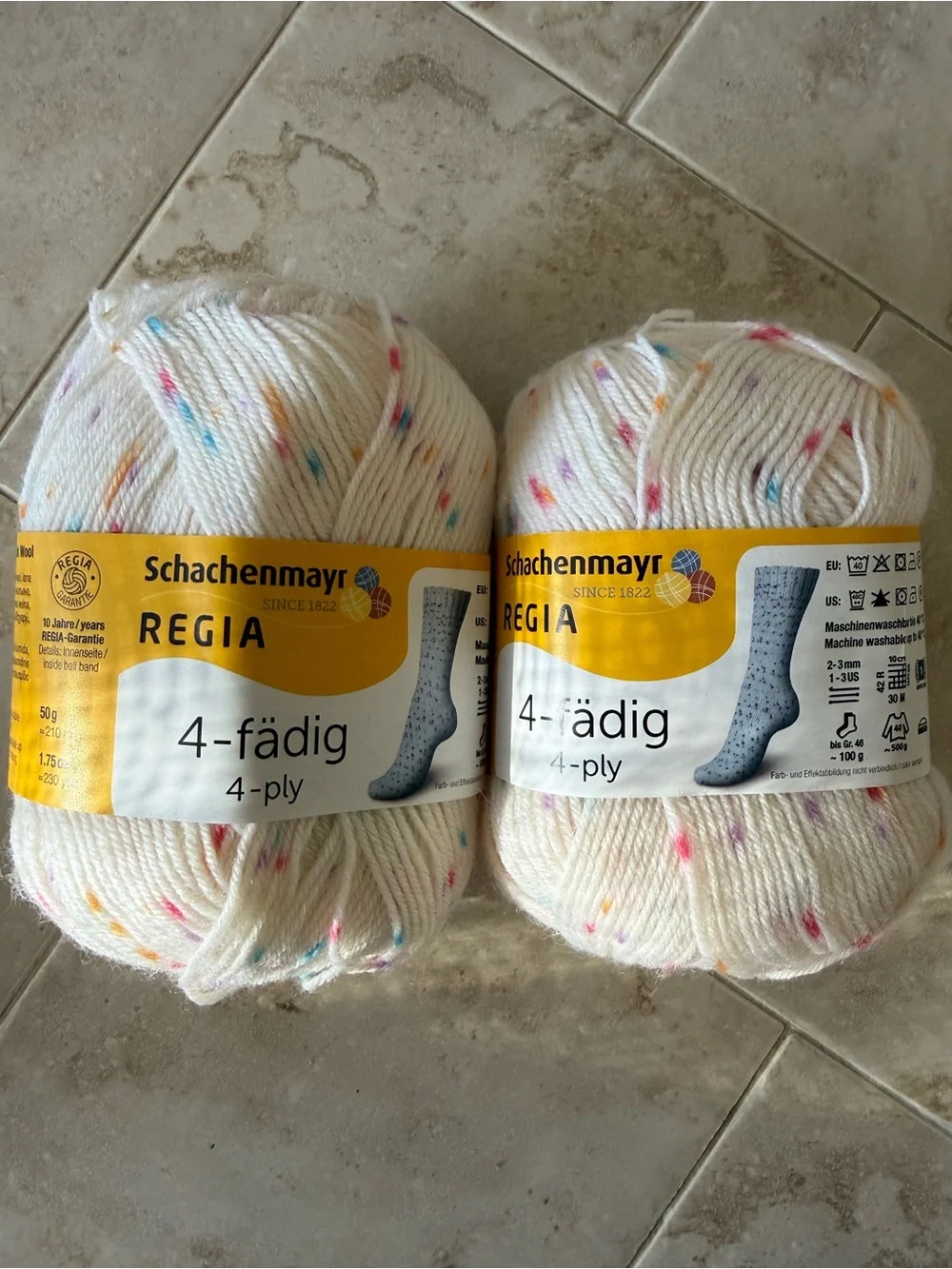 4-ply White Speckled Sock Yarn